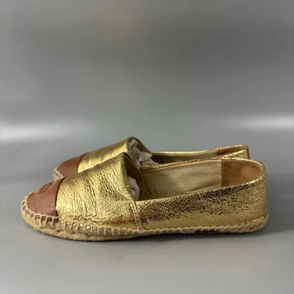 Tory Burch Colorblock Logo Leather Espadrille Flat, Size 8 1/2 - Picture 6 of 14